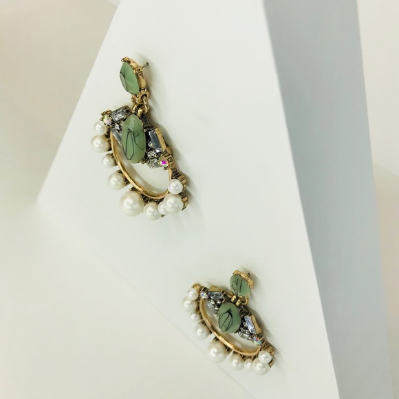 Pearl Crystal Statement Earrings - Picture 4 of 6